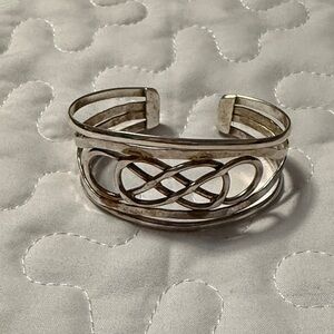 Sterling Silver Infinity Cuff Bracelet - Silver